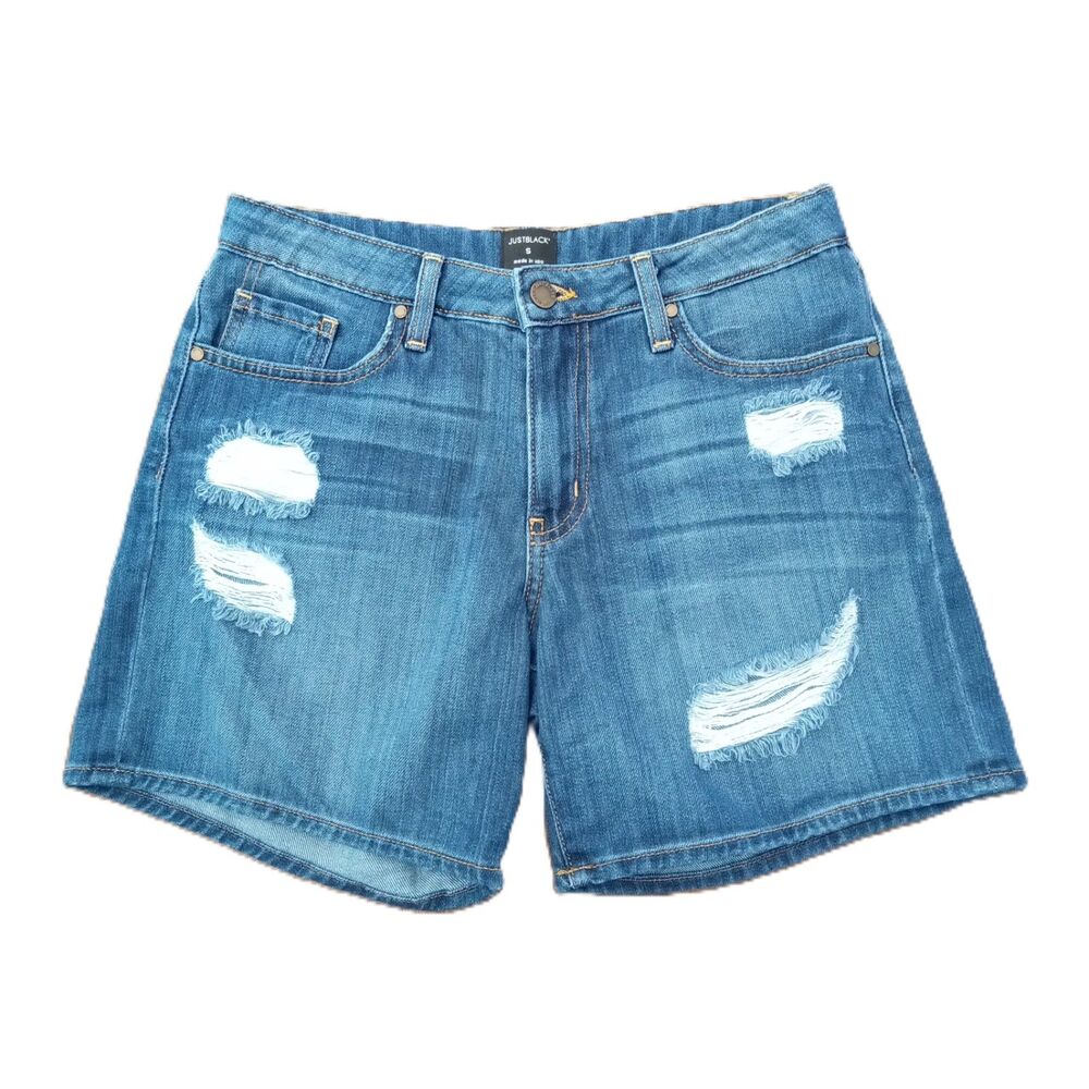 Just Black Blue Distressed Jean Shorts